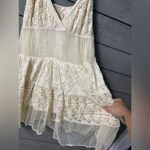GORGEOUS Raga Anthropologie Layered Lacy Babydoll Minj Dress Sz Large - Picture 7 of 9